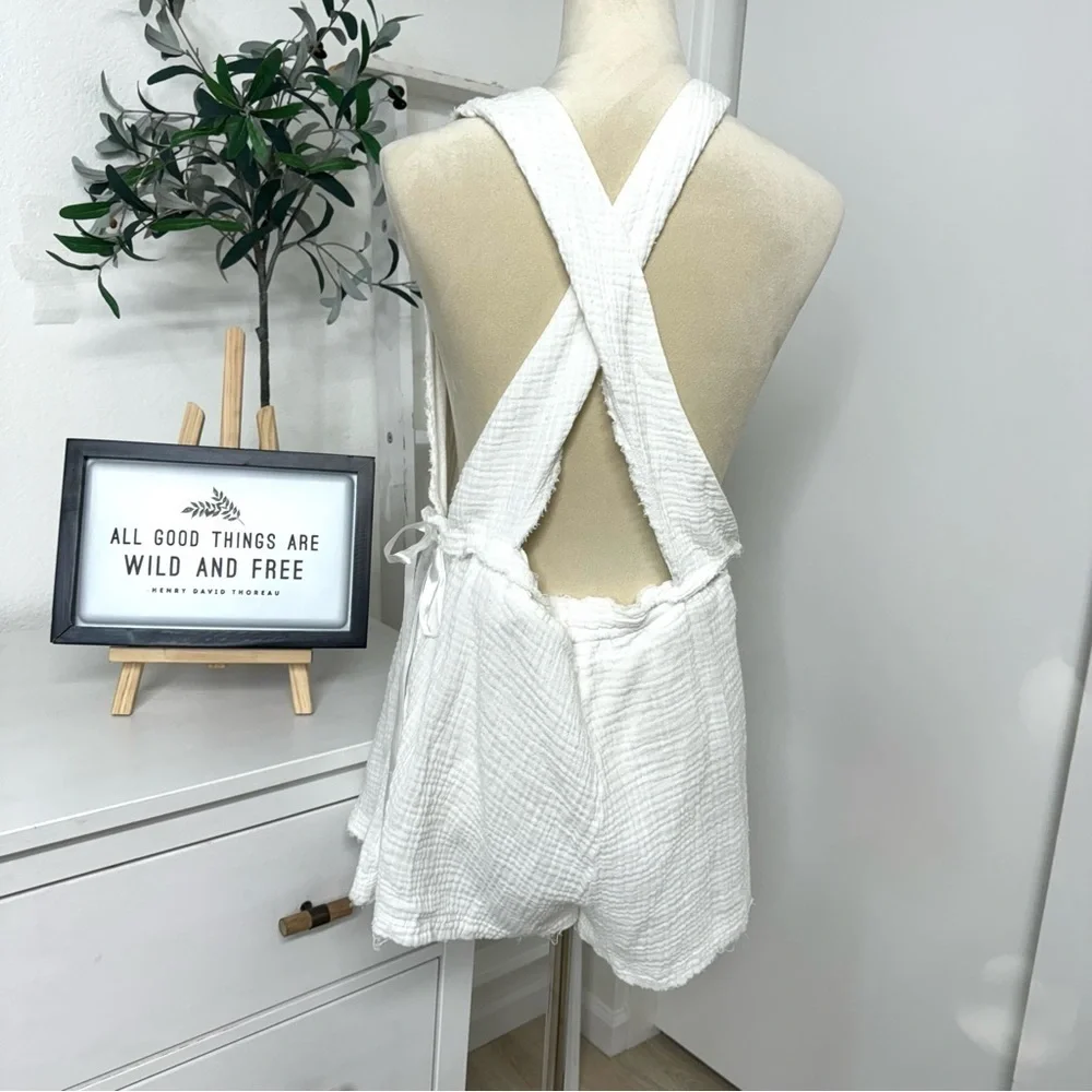 Spiritual Gangster White Gauze Romper Size Small - Picture 13 of 14